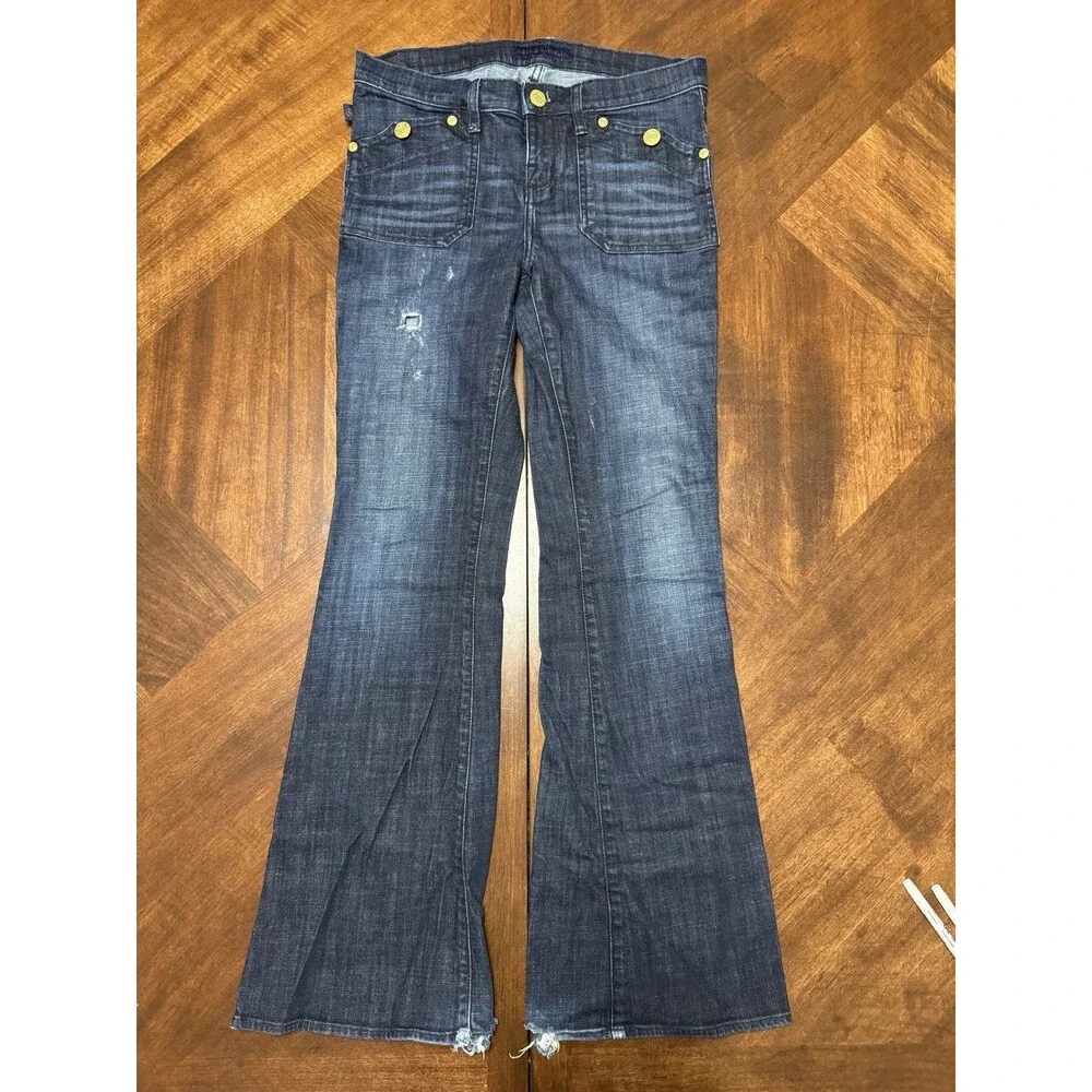 Rock & Republic Scorpion Bootcut Women's Size 8M Mid Rise Dark Distressed Jeans